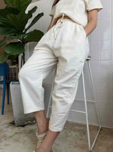 กางเกงผ้าฝ้าย เอวยืดฟรีไซส์