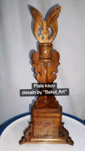 Piala Bergilir / Trophy Kayu Jati Asli