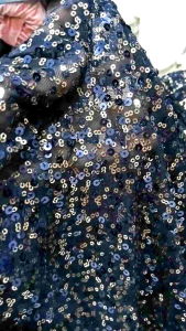 vải kim sa 2 màu ( vàng và xanh đen) co dãn đẹp sang ( khổ 1m5) may đầm váy dạ hội