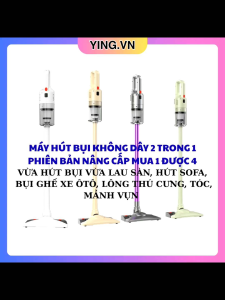 MÁY HÚT BỤI 2026 KẾT HỢP LAU SÀN KHÔNG DÂY CẦM TAY NÂNG CẤP 4 TRONG 1 (HÚT BỤI / LAU NHÀ / HÚT LÔNG THÚ / DÙNG CHO Ô TÔ)