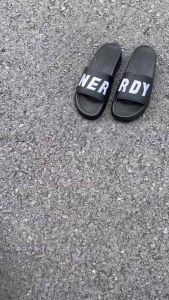 Dép Nerdy TẶNG Tất-Dép Quai Ngang Nam Nữ Quai Ngang Thêu Phong Cách Trẻ Trung