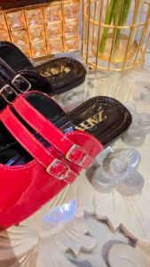 Sandal Selop Zara Gesper 2 Sabuk Pita Lucu Sandal Gesper Wanita Terbaru Kode SMU17