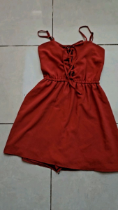 jumpsuit wanita orange bata S M tank cute MEWAH santai