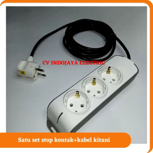 Stop kontak Broco 3 lubang dengan kabel kitani 5 meter dan 10 meter stop kontak rakitan colokan 3 lubang