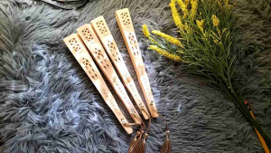 Bamboo Fan with Engrave PERSONALIZED 20cm