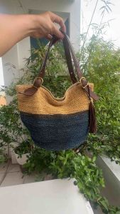 Túi 2hand đeo vai dáng tote cói đan handhade của Philipine - T625