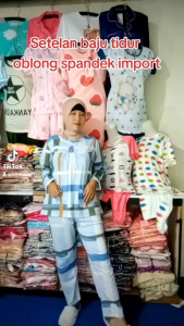 piyama tidur lengan panjang spandek