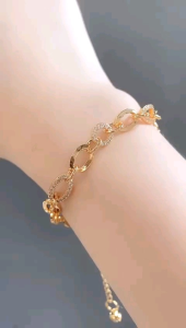 Xpidgx6 || Gelang Tangan Rantai Xuping Hamidah Terbaru Motif Oval Polos Mix Permata Zircon