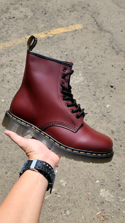 1460 Boots Dr Martens 1460 Smooth Red HOT ITEM) NEW Sepatu Docmart