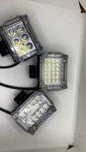 [PAKET HEMAT] Lampu Depan LED 6 Mata Red+Bleu 4594 Plus Breket Kumis Motor Yamaha RX King