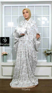 Mukena Terusan Dewasa Katun Premium Foil Gold 3in1 Mukenah Lajuran Motif Gold