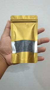 Kemasan Standing Pouch aluminium  Window  10x17 cm ziplock (premium)