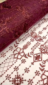 (COD) Bahan Kain Kebaya Tille Septo Bordir ll kain kebaya wanita tille septo