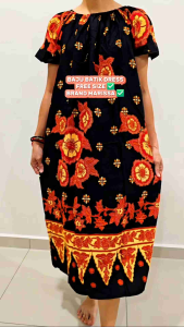 BATIK DRESS T-GEBER WOMEN/BAJU BATIK DRESS NEW ARRIVAL FREE SIZE READY.