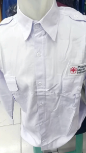 Kemeja Seragam Putih PDH PMI & Kemeja Lengan Panjang Bahan Texas