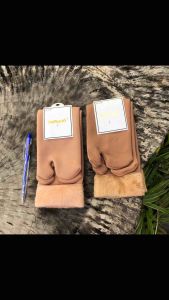 1 Vớ nữ cotton trơn lót lông cừu cao dưới đầu gối ủ kem dày mịn