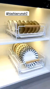 Rak Piring Tarik 2 Susun: Praktis & Tahan Lama