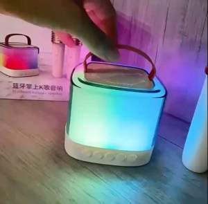 ลำโพงบลูทูธ พกพา 2 ตัว ลำโพงบลูทูธเบสหนัก ลำโพง แถมไมค์ลอย ไฟสีสันสดใส