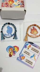 Gelang Couple Elemental Api dan Air Tali Hitam Waterproof