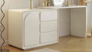 Bàn trang điểm Bàn làm việc kèm tủ đựng đồ cốt gỗ MDF chân bệt đa năng có thể xoay tùy chỉnh HLAIKA TG-20