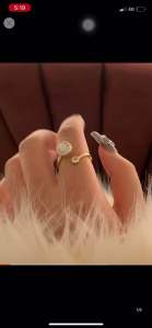 Advanced Temperament Rotating Owl Stone Ring Adjustable Size Opening Ring