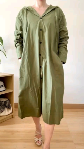 ●ECLAIRE● 0IS 2207 Dress Midi Hoodie Katun Tangan Panjang Longsleeves Kasual polos Basic Casual Korea Bonita
