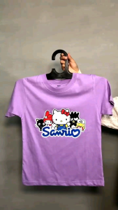Baju Anak Perempuan Sanrio Hello Kitty Kaos Anak Tangan Pendek Bahan Cotton Combed 30s Umur 1-12 Thn