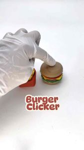 CLICK-ET! Burger Clicker Keychain by Slycelab 3DPrinted Aesthetic Fidget Toy for Stress Relief