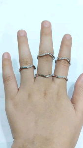 Cincin Perak Asli Silver 925 Lapis Emas Putih Model Permata - Cincin Dewasa Anti Karat - Perhiasan Ada Suratnya