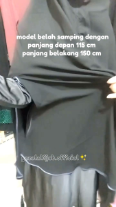 Khimar Jumbo JETBLACK Hitam Pekat model belah samping bahan Jetblack MTH Leuwitex