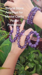 Feng Shui Natural Stone Amethyst Lucky Charm Healing Money Magnet Blessed Wealth Bracelet