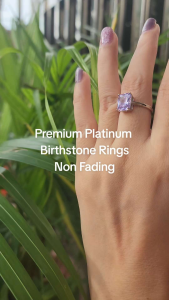 Natural Stone Citrine Platinum Ring Adjustable Ring Non Fading Non Pawnable for women passion Ring
