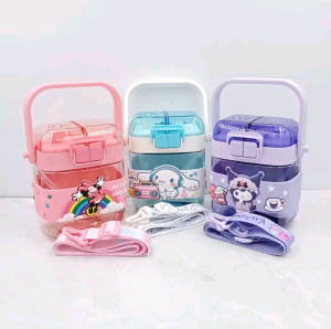 Botol Minum 2 In 1 Karakter Sanrio / Botol Minum Mickey Mouse / Botol Cinnamoroll / Botol Minum Hello Kitty / Botol Kuromi / Botol Anak Import Lotso