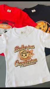 Ballerina Cappucinna Baju Kaos Anak Perempuan Usia 1-8 Tahun Bahan Katun Combed 24s