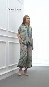 SEMERBAK BATIK ORI ONE SET PREMIUM ABSTRAK VELOVA BUSUI FRIENDLY | SETELAN CELANA PANJANG LENGAN PENDEK PREMIUM