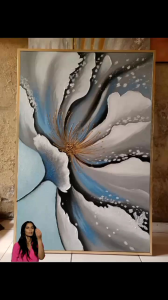 lukisan abstrak bunga modern lukisan minimalis