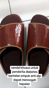 Sandal Diabetes Kokop Coklat/Hitam 36-45 Pencegah Kapalan & Relukaan Pada Kaki Diabetes
