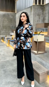 NEW ONE SET LAURA RAYON ARMOR PREMIUM MIX CRINGKLE / SETELAN DAUN MOMMY SET