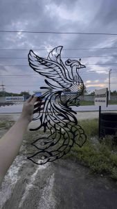 ฉลุลาย นกยูง เหล็กหนา 1.2mm. ไม่ทำสี ขนาด 70x40 cm สำหรับตกแต่งบ้านให้ดูหรูหราตามสไตล์ของคุณ ติดประตูหน้าต่างหรือเหล็กดัด หรือตกแต่งสวน ให้สวยงามน่าอยู่