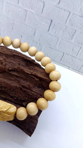 gelang kayu kemuning gading ukir bunga Fs010