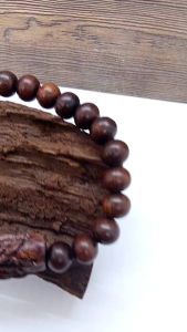 Gelang Kayu Galih Asem Purba Ukir Bunga FS011