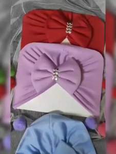 Turban Permata Pita Jumbo & Turban Anak Pom-Pom