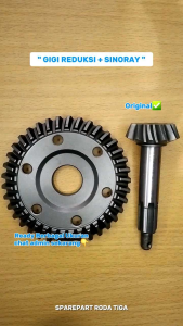 gigi matahari sinoray 37t + reduksi 13t set motor roda 3 (8f)