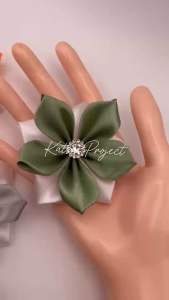Two-Tone Flower Satin Bloom Wedding Birthday Debut Gift Accessories DIY All Occasions Crafts