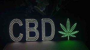 ป้ายไฟ ป้ายไฟร้าน ป้ายไฟตัวอักษร ป้ายไฟวิ่ง ป้ายไฟled ป้ายไฟใบเขียว+CBD ขนาด78x23cm