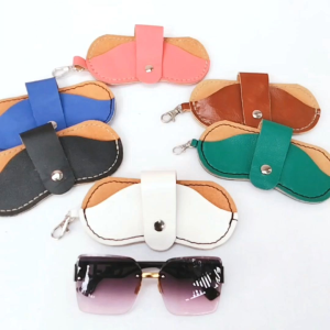 กระเป๋าหนังแท้  handmade กระเป๋าใส่แว่นตากันแดด มีตะขอเกี่ยวกับกระเป๋า