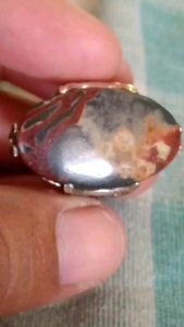 CINCIN BATU AKIK MOTIF \"ORANG MENYELAM\" ASLI NATURAL