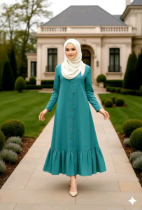 Gamis maxy pull kancing//dress gamis simple 2025