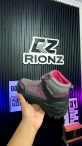 Rionz Rodri Women Sepatu Hiking Wanita Boot Gunung Cewek Grey Cream Black Tracking Outdor Touring