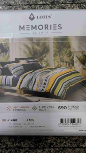 ผ้าปูที่นอน Lotus รุ่น Memories▪️690 เส้นด้าย จาก Lotus ( ไม่รวมผ้านวม)